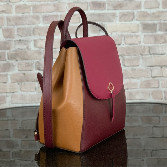 KATE SPADE ADEL MEDIUM FLAP LEATHER BACKPACK BAG - Picture 3 of 8